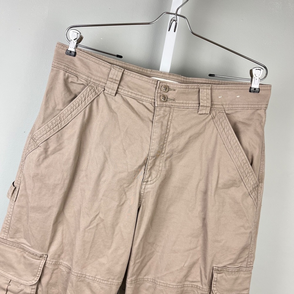 Abercrombie & Fitch Cargo Pants Womens 14R Tan Utility Wide Leg Baggy